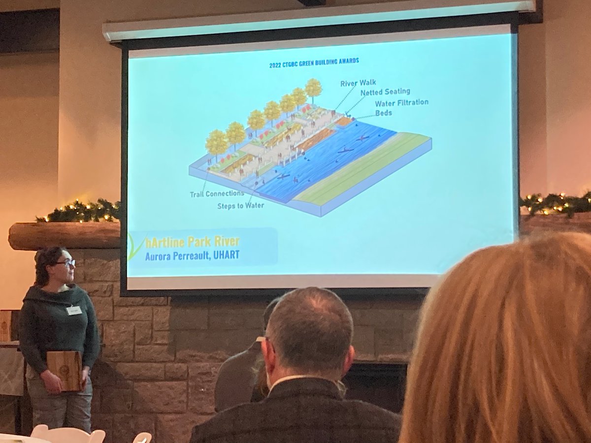 The Patriquin Architects team is excited to celebrate and congratulate our team member, @AuroraPerreault ! Aurora has received the 2022 Green Building Award of Merit, for her Student Design of the hARTline Park River Development