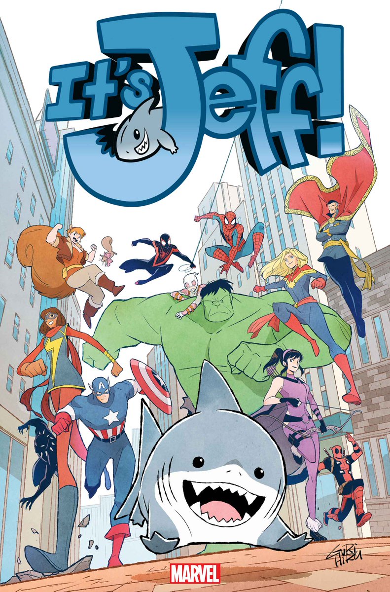 Marvel's tweet photo. Jeff the Landshark stars in his own fin-tastic comic book! 🦈
The @MarvelUnlimited hit 'It’s Jeff Infinity Comic' will be collected in a special one-shot this March, along with an all-new story: https://t.co/GszeIwSP9m https://t.co/fvZ5yYulQb