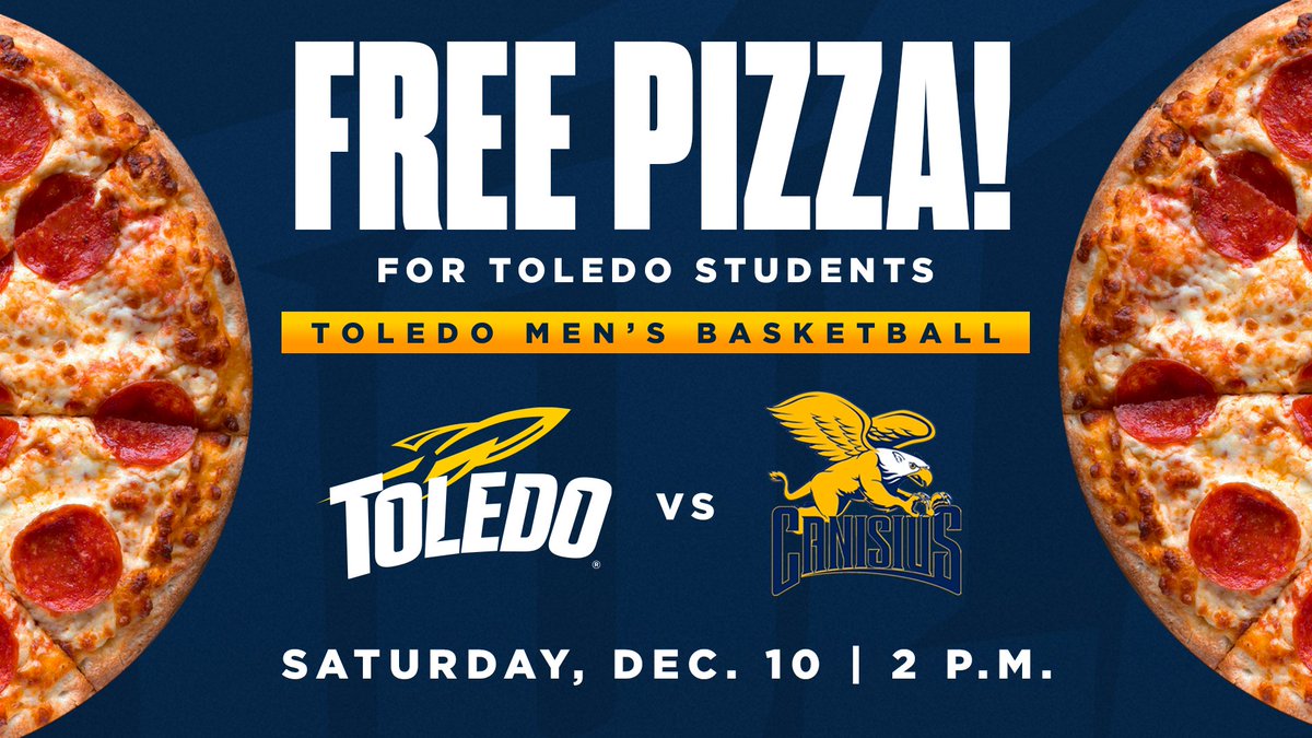 🍕 <a href="/UToledo/">The University of Toledo</a> Students! 🍕

Take a study break this weekend with free pizza and Toledo basketball