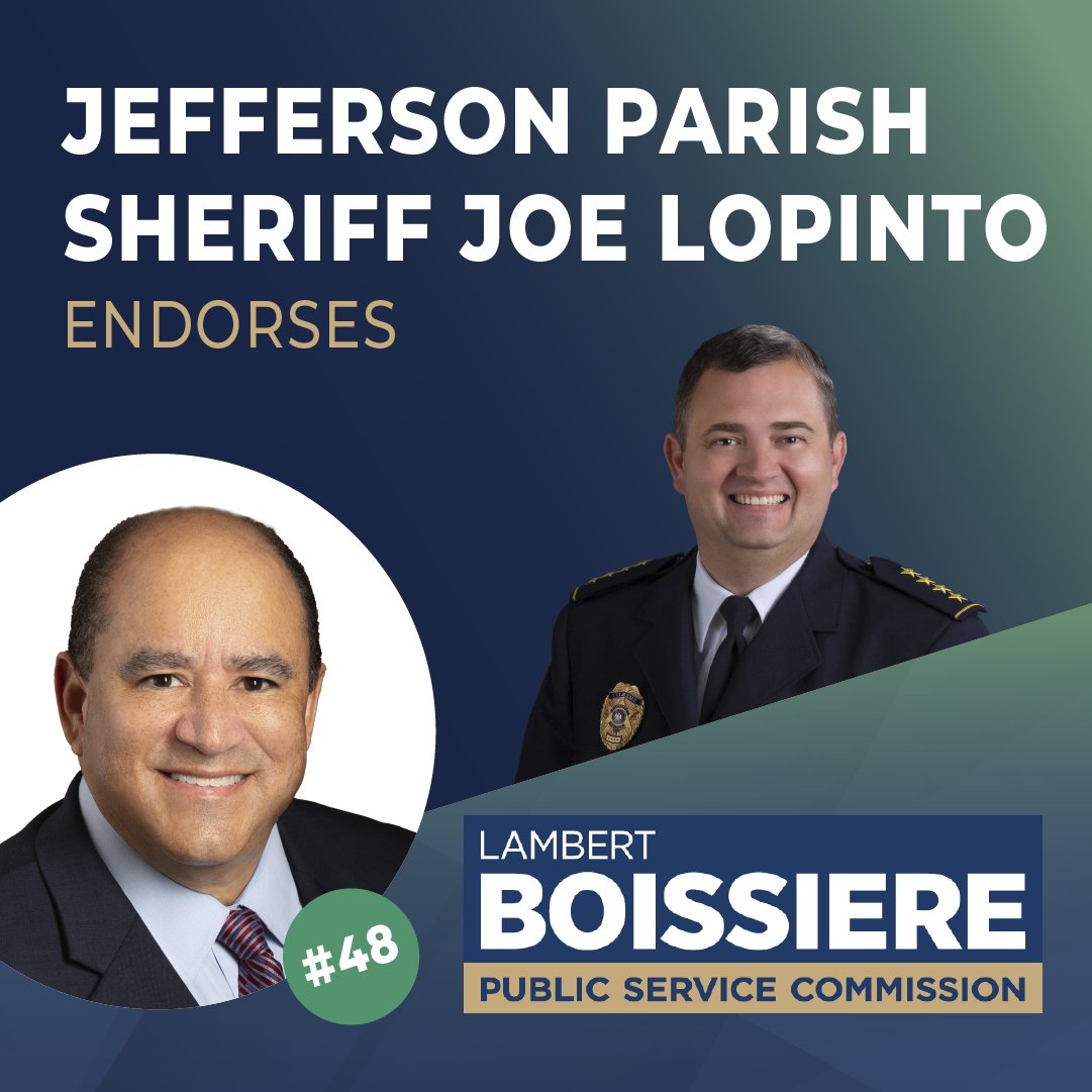 I'm honored to have the endorsement of Sheriff Joe Lopinto. I appreciate your support and for recognizing my commitment to the residents of Jefferson Parish.

The Proven Fighter We Need! 
Vote tomorrow, Dec. 10