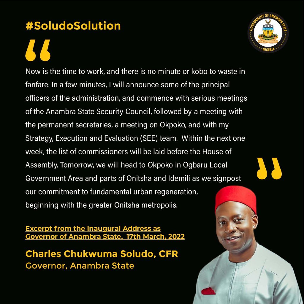 UchePOkoye's tweet photo. #SoludoInOffice https://t.co/IRykX9ts2I