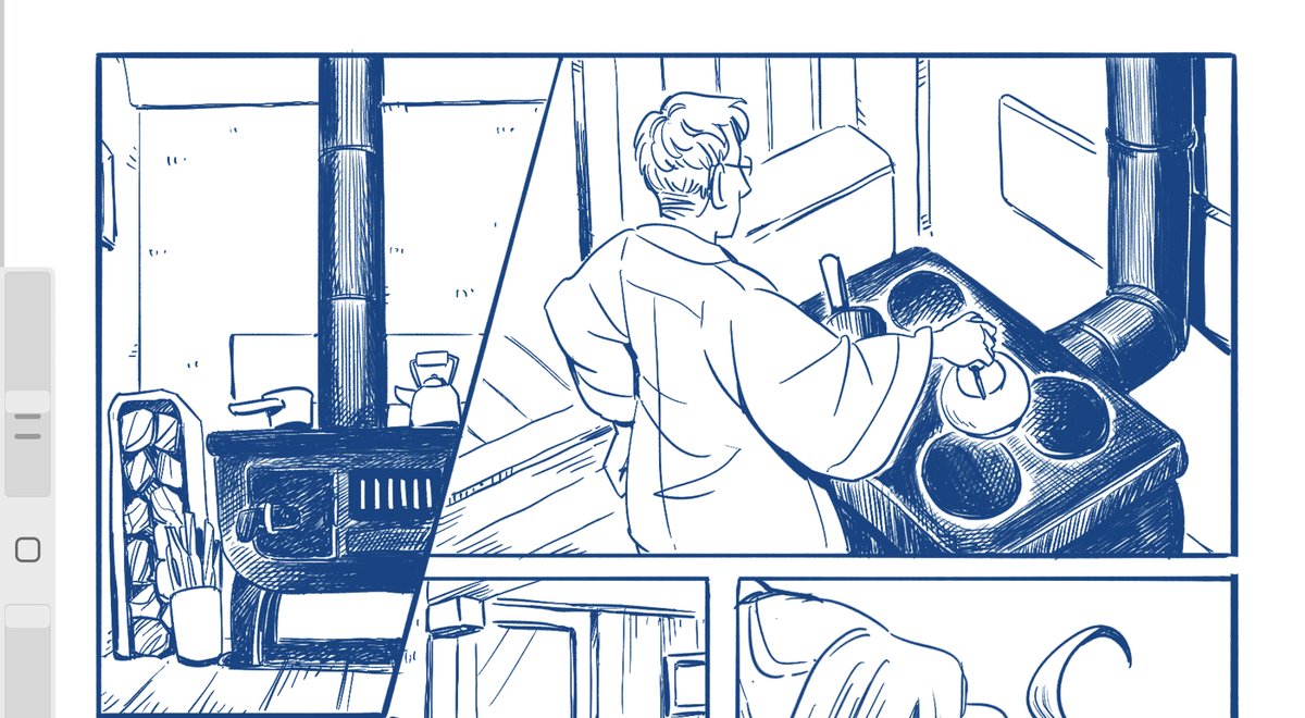 part of my process for this book has been working "inefficiently". ppl might point and laugh and be like wow you're so stupid doing all that crosshatching when the readers by & by large won't care but i care and it's a part of my process of making a page look beautiful. 