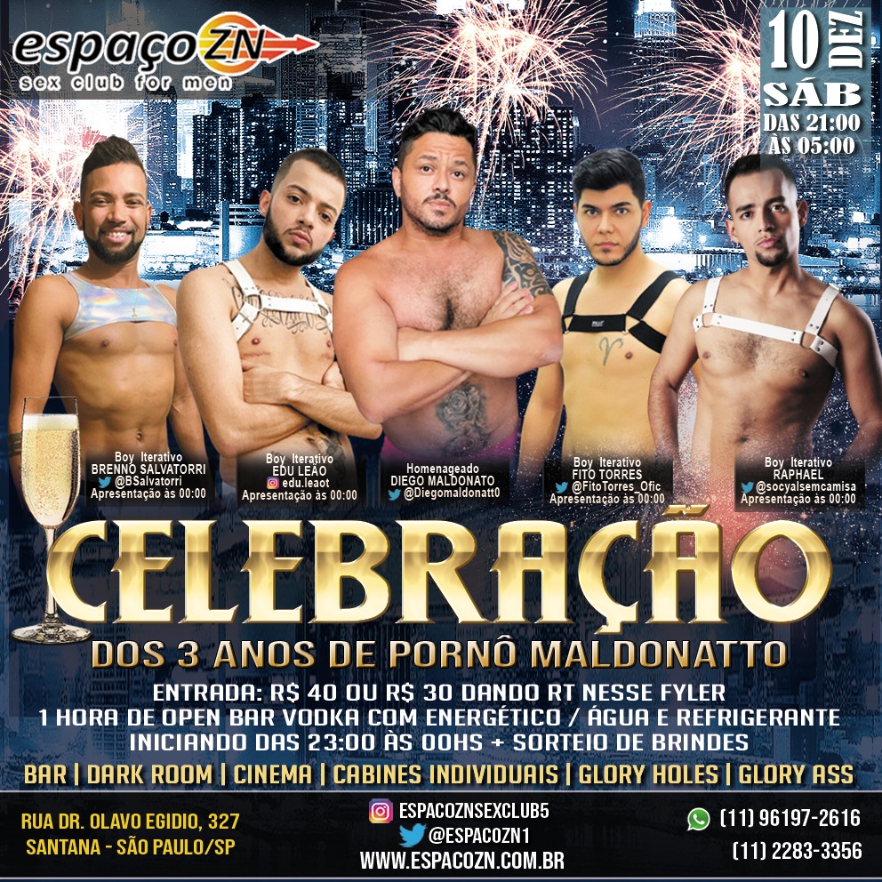 Boa noite lindos, muito ancioso para esse momento, amanhã esperamos vocês no @espacozn1 , afinal não temos muitos ursinhos por ai fazendo 3 anos de sucesso no pornô né, fico muito grato por tudo!🥂

💡Informações no flayer, chegue cedo! 

🎯AH! Mais de 12 Twitteiros convidados,!