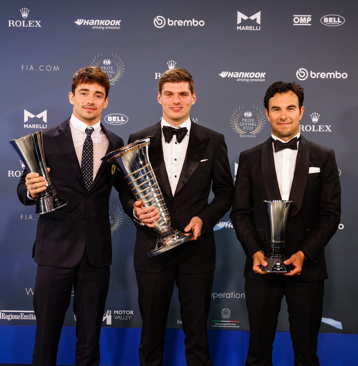 Charles, Max and Checo group photo

#FIAPrizeGiving