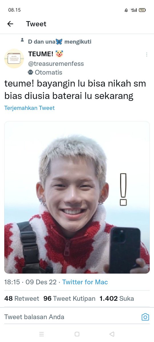 _EunHwi_e's tweet photo. @treasuremenfess Jangan kaya gini dong ngebayangin Mulu😭,tu udh kelewat tua akunya😂🙏 mending nikah sekarang aj dah dari pada ngebayangin Mulu🥺😤 https://t.co/iLDEiCEdTE