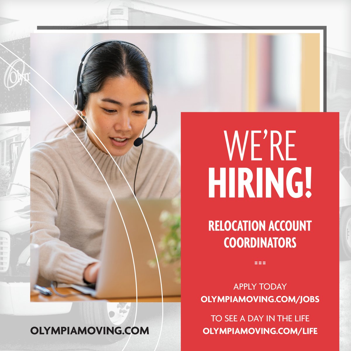 olympiams's tweet photo. Olympia is hiring Relocation Account Coordinators! If you have strong collaboration skills and a passion for customer service, apply today at https://t.co/guZaCexbQk.

To see a day in the office, visit us at https://t.co/ewOYwdwbpq

#Olympiamoving #professionalmover #wearehiring https://t.co/UDFFLkZQmh