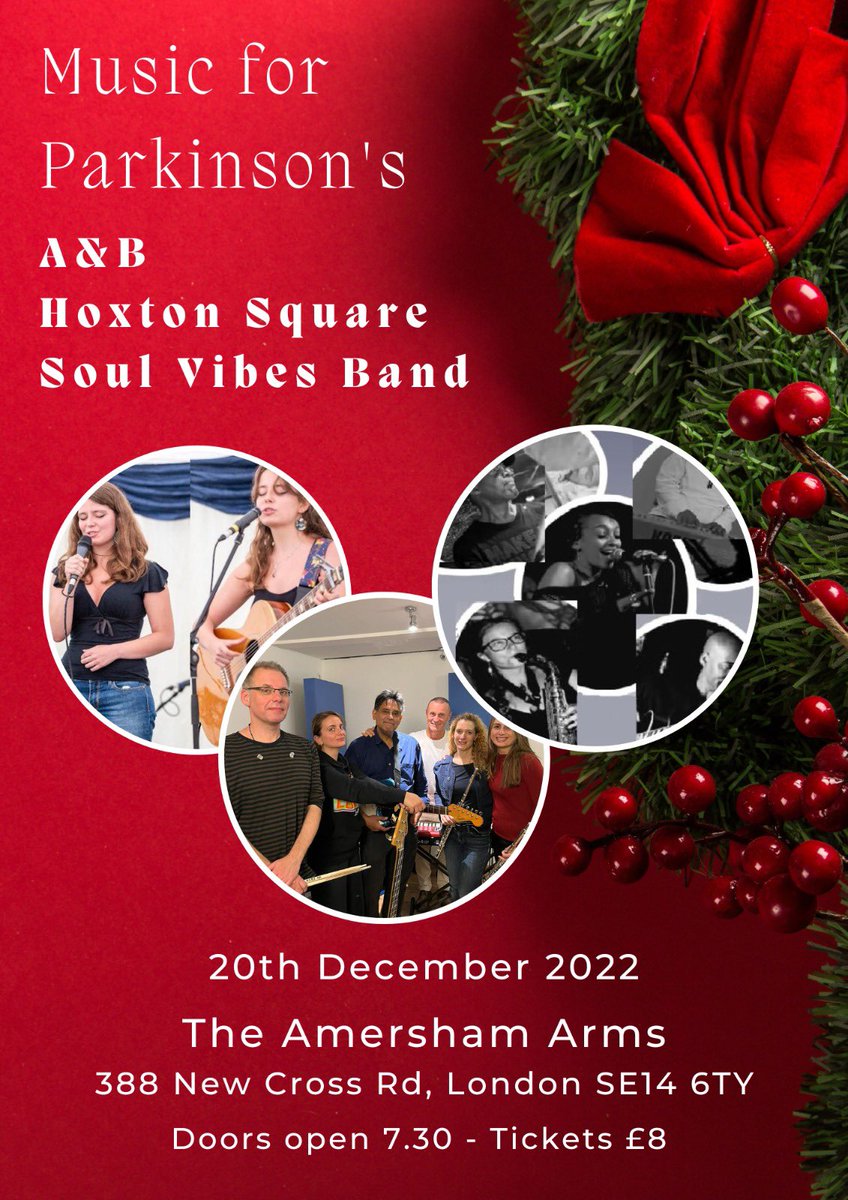KRayChaudhuri1's tweet image. hoxton square is playing again for Parkinson's on 20 Dec evening at Amsersham Arms, New Cross Gate . Doors open at 1900 , Please come and support. Jon Stamford and Chaudhuri rock-blues compositions on offer including : a little afraid ( about DBS ) , Quetiapine and H Pylori.