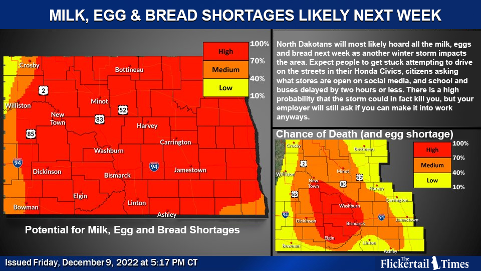 flickertailtime's tweet image. We've updated our storm forecast for next week across North Dakota and...it's not good. Are you prepared? Use our handy guide to a North Dakota winter and be winter ready!