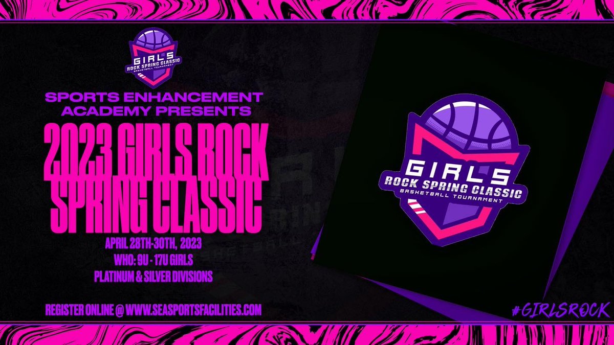 Girls ROCK Spring Classic (@girlsrockspring) on Twitter photo 🚨2023 Girls ROCK Spring Classic🚨
• April 28th-30th, 2023
• 9U - 17U Girls Teams
• Platinum & Gold Divisions
• 4 Game Guarantee
seasportsfacilities.com
<a href="/SEAFacilities/">SEA Facilities</a>
#GirlsROCK 🚨2023 Girls ROCK Spring Classic🚨
• April 28th-30th, 2023
• 9U - 17U Girls Teams
• Platinum & Gold Divisions
• 4 Game Guarantee
seasportsfacilities.com
<a href="/SEAFacilities/">SEA Facilities</a>
#GirlsROCK