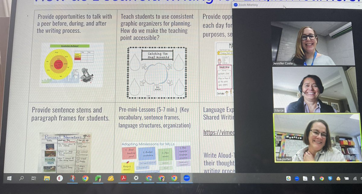 MarceBilingue's tweet photo. Thank you for attending our session today, great dialogue and exchange! EL’s benefit from concrete and focused feedback, oracy as practice and multiple and authentic opportunities for writing. Lisa Porter, Jen Costa #MultilingualIL22, @Jennife11315008, #21learns @21tarkington https://t.co/WubzDO7s79