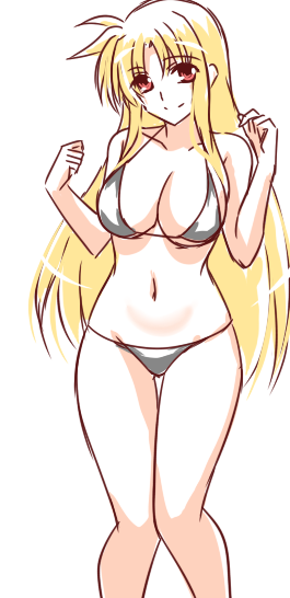 フェイトさんビキニ落書き～ん
はぁ…いい肢体よね 