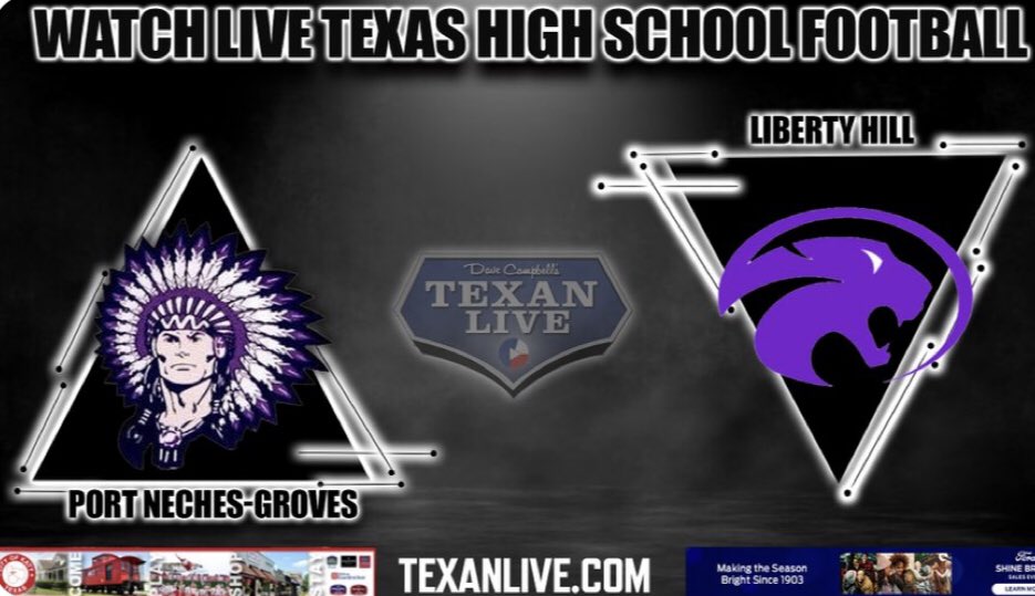 BrentHallmark's tweet photo. Semifinal playoffs of TX UIL 5A-D2 HS Football starts tonight.  Please join @Texan_Live at 7pm for @PNGIndians vs @LH_Panthers_FB coming from Legacy Stadium.  @CoachFolkerts &amp; I will be your commentators (my last game of the season 😢). The winner goes to the state championship https://t.co/FdUfvYvfq2