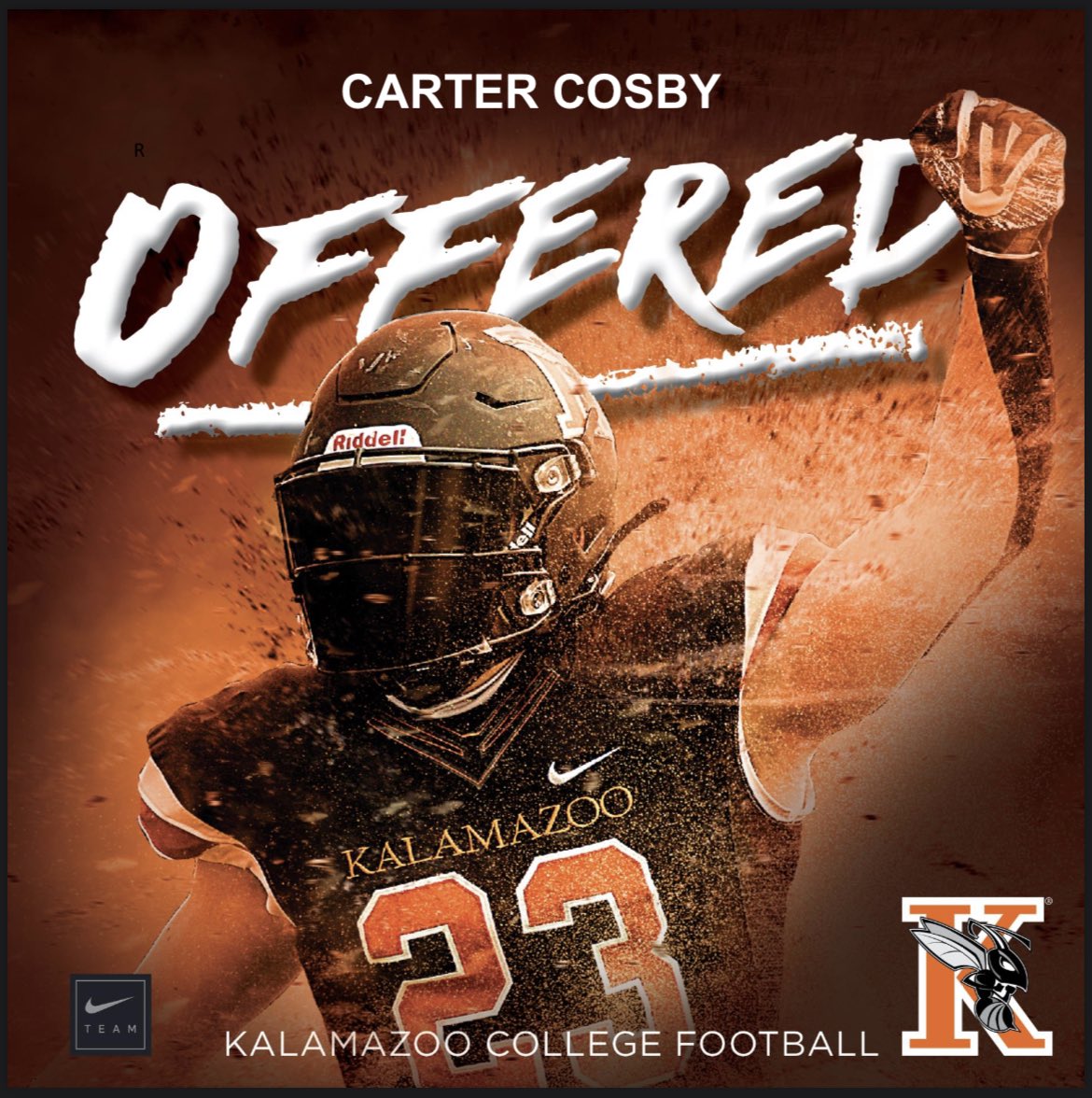CosbyCarter's tweet photo. I’d like to thank @coachbreskzoo and @KzooFootball for offering me an official roster spot! https://t.co/lUxw6Devqy