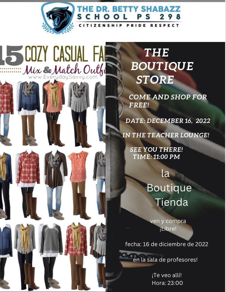 Information Bank! Reminder!  PARENT ASSOCIATION monthly general meeting and free boutique store one stop shop!