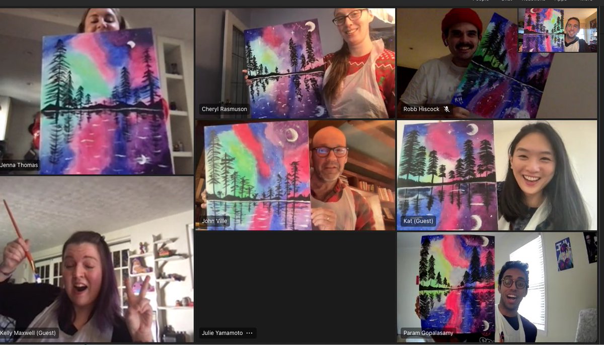 jyam6's tweet photo. Our team had a #virtual #painting party with @paintingtogogh. It was so much fun! #EmployeeEngagement https://t.co/FzLoZEL8Ot