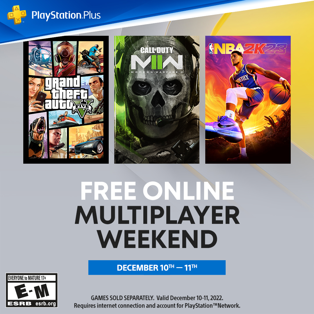 hvor som helst Anslået cykel PlayStation on Twitter: "Enjoy the online multiplayer modes on your  favorite PS4 and PS5 games without a PlayStation Plus membership during our  Online Multiplayer Weekend, live now. https://t.co/Hl2l5YDX23" / Twitter