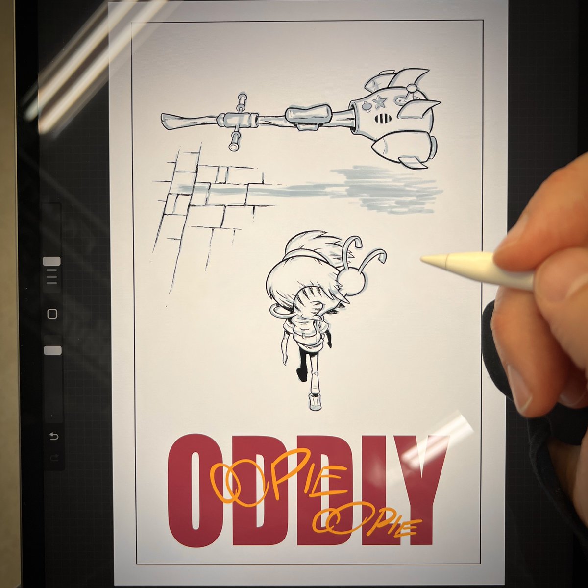otisframpton's tweet photo. I’m making AKIRA poster homages for all 3 of the comics that I’m working on.
Here are the inks for the first one for my @imagecomics series ODDLY NORMAL.
Drawn in @procreate! https://t.co/nCaJjIrz9v