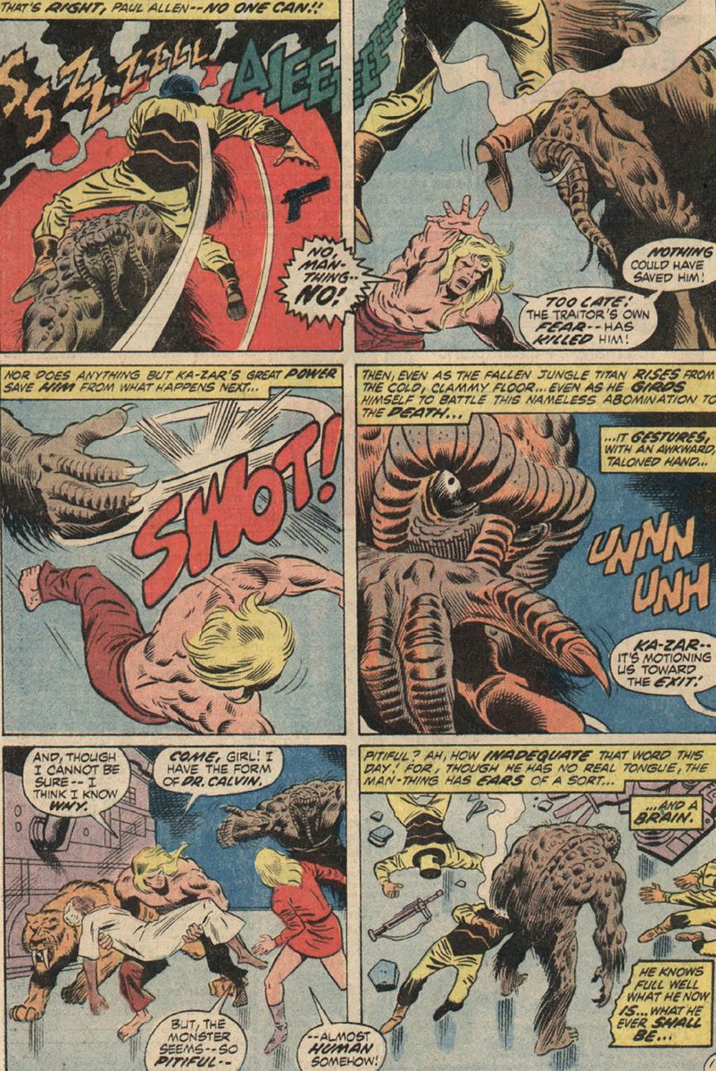 ArcaneBonds's tweet photo. #ManThingMondayFeels
Last Pages from #ManThing's Second Appearence in #AstonishingTales (1970) issue 13 and Man-Thing's first "Apparent Death!"

Share with your friends and follow me to get more #ManThink and other great monster tweets. https://t.co/CrijQCERQz