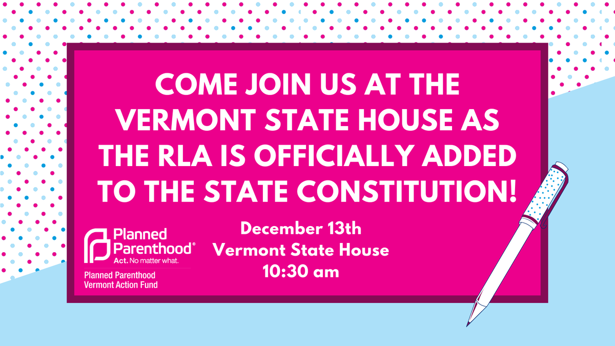 Voters in EVERY TOWN in Vermont approved the Reproductive Liberty Amendment and guaranteed that personal reproductive autonomy will be protected by our constitution. You helped us make history! Join us on Tuesday, Dec. 13th when it becomes official! <a href="/reprolibertyvt/">Reproductive Liberty Amendment</a>