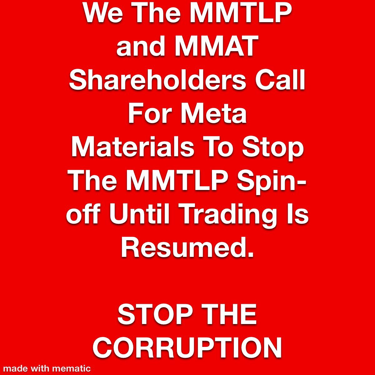 Brandonb012288's tweet photo. PLEASE RETWEET! Let’s do our part to stop the corruption of MMTLP! @palikaras @johnbrda #MMTLP #mmtlp505 #MMTLP100K #MMAT #MMATwitter $MMTLP @FINRA https://t.co/TSdxfyjTC2
