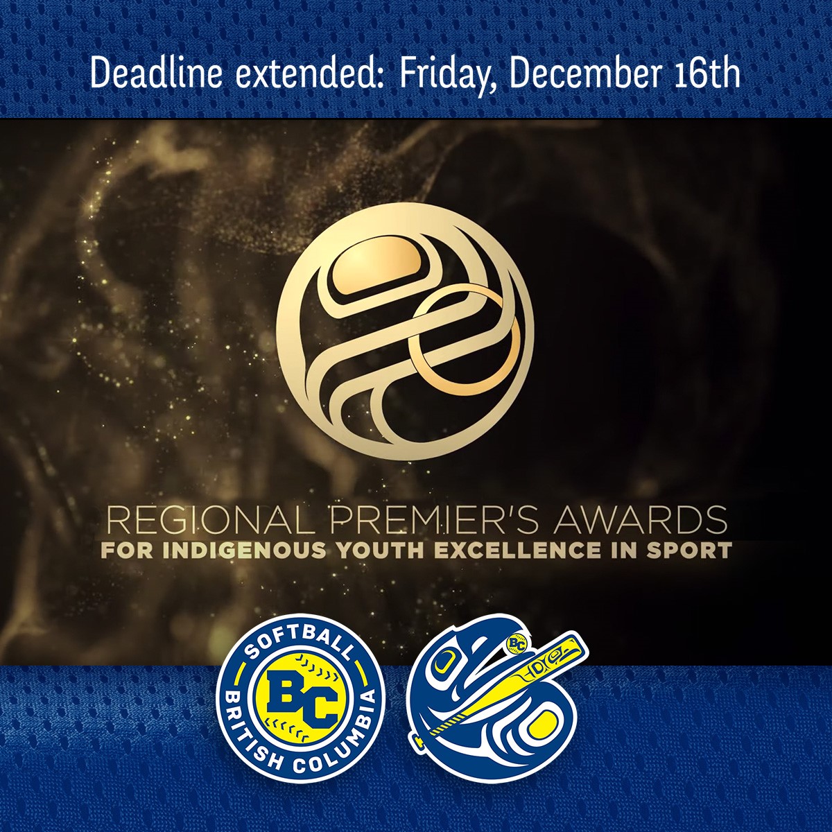 Softballbc's tweet photo. The Premier's Awards for Indigenous Youth Excellence in Sport recognizes athletes who have achieved excellence in performance sport and are regarded for their leadership qualities both on and off the field of play.
To nominate: https://t.co/ORyyT4y4zp
#ISPARC
#SoftballBC https://t.co/8ikenvn0hG