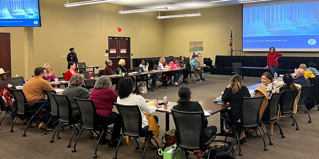 kentuckycourts's tweet photo. #SpecialtyCourts' Equity Committee has come together to discuss racial, ethnic, and equity disparities with the goal to increase access and improve outcomes for disenfranchised populations. #KYAOC #KentuckyCourts https://t.co/rKhx3O0a14