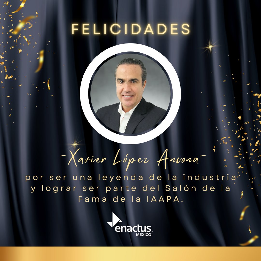 Estamos orgullosos como enacters y mexicanos por el ingreso de nuestro #ConsejeroEnactusMx al Salón de la Fama de la IAAPA, el cual lo reconoce como un pionero en la innovación del entretenimiento educativo. 
¡Enhorabuena! Gracias por poner siempre el nombre de México en alto🇲🇽🌍