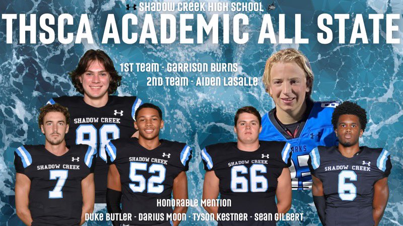 Congratulations to these Sharks for their THSCA Academic All-State honors. #ACF
