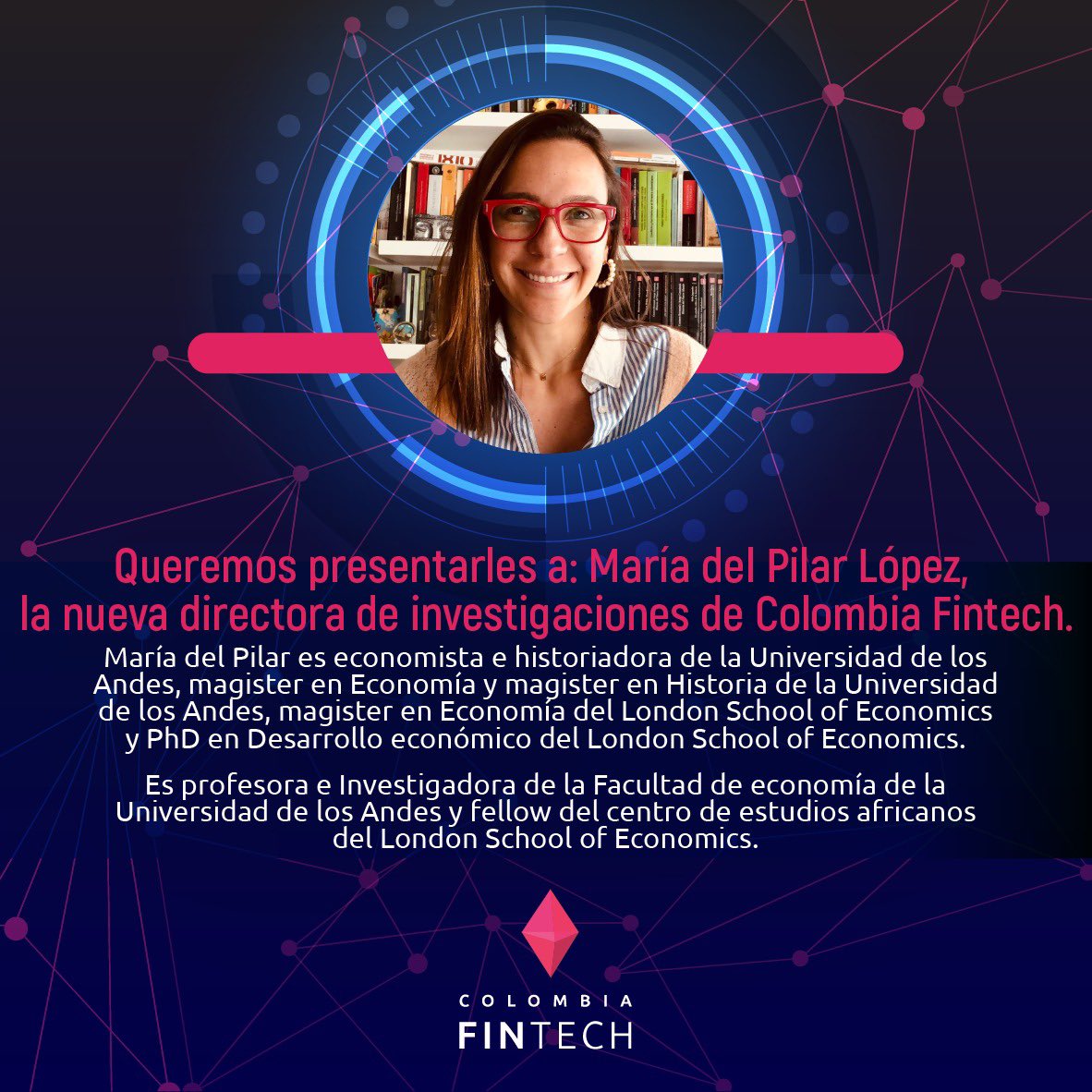 colombiafintech's tweet photo. Queremos presentarles a @marialopezuribe, la nueva directora de investigaciones de Colombia Fintech. 

¡Estamos felices de que llegue a generar conocimiento sobre nuestro ecosistema! https://t.co/t6GYgy4A63