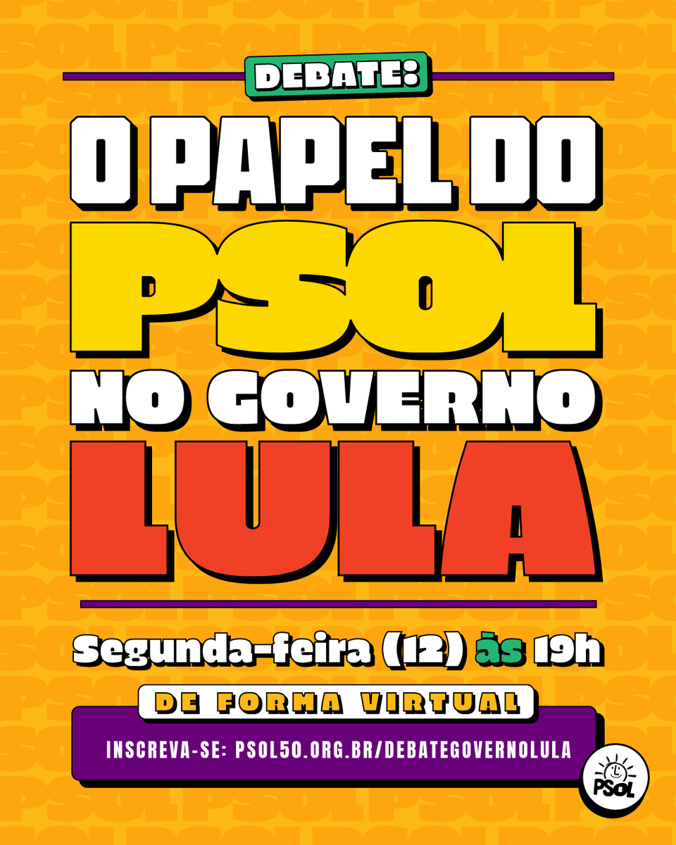 psolsantoandre's tweet photo. ✊🏽🚨ATENÇÃO!
Na próxima segunda-feira (12), às 19h, vamos realizar um debate virtual sobre qual será o papel do PSOL no governo Lula. 

O Diretório Nacional decide a posição do partido no próximo dia 17. 

Inscreva-se e participe: https://t.co/4JYLr1hScL https://t.co/OPNZ8fj3Rt