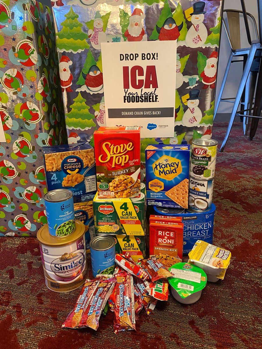 DemandChainSys's tweet photo. Demand Chain is accepting donations of food/canned goods for @ICAFoodShelf through Thursday, December 15th at our Eden Prairie office location! ICA Food Shelf serves the Twin Cities area by working to help create a healthy and stable community for all! #ICAFoodShelf #FoodDrive https://t.co/BMv8GhSQtd
