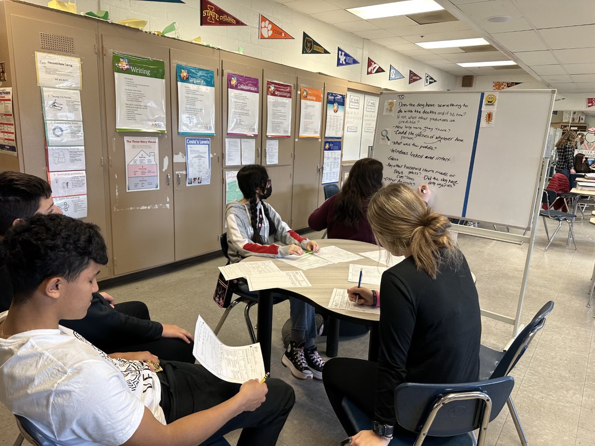 Students practiced the TRF and Tutorial Process with a fun riddle to solve!! Can you solve it? "Jack and Jill were found deceased on the apartment floor surrounded by water and glass. No forced entry. No Blood. Dog was asleep. How did they die?" #INQUIRY #AVID