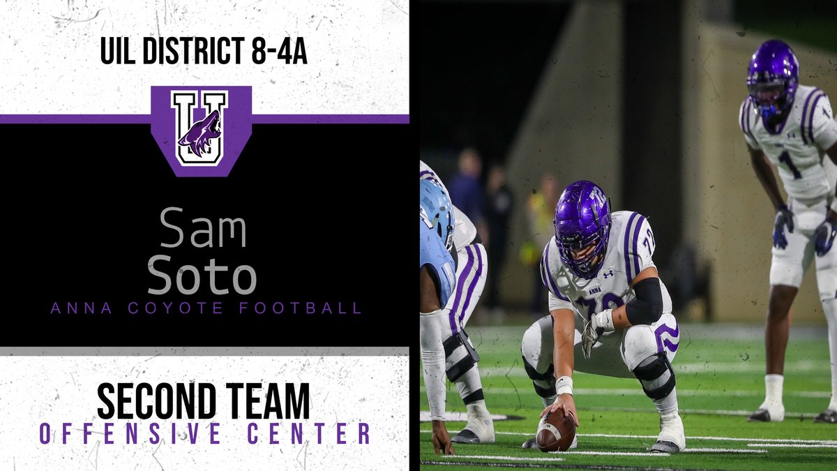 AnnaCoyotesFB's tweet photo. Congratulations to Sam Soto
2022 District 8-4A 2nd Team Offense
@ANNAISDSports
@8_parr
#BuildingAnna
#CU https://t.co/KgRo98zCXL