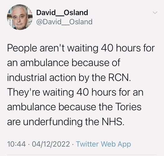 dave43law's tweet photo. REMEMBER THIS WHEN THE NURSES STRIKE AND THE AMBULANCE AND ASSOCIATED STAFF STRIKE
#NHSStrikeNow #NHSStrike #ToriesOut155 #SunakOut46 #GeneralElectionNow #EnoughIsEnough 
#NursesStrike #nurses #ToriesRPublicEnemyNo1 https://t.co/jBx8e3qnjC