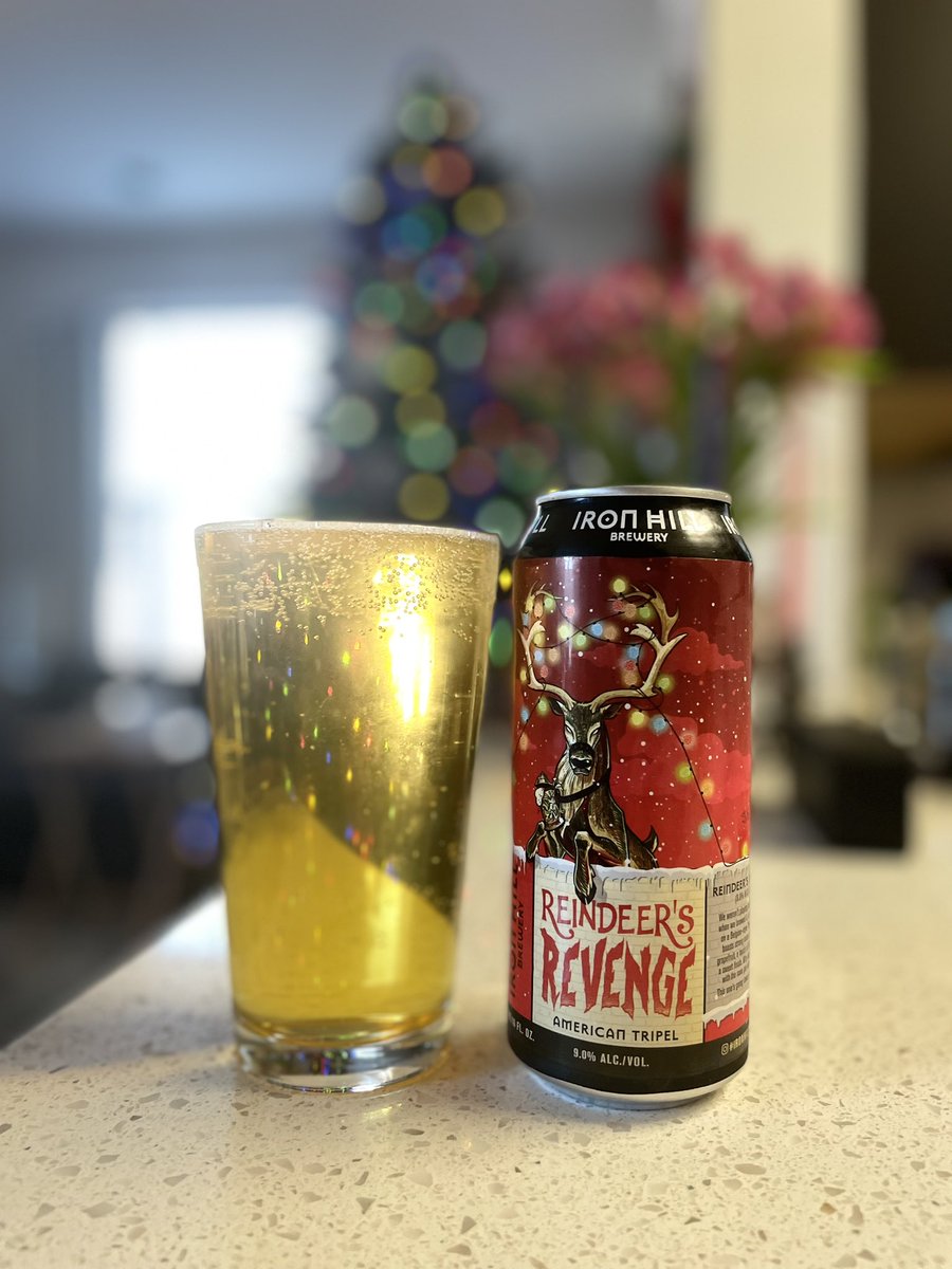 Rudolph's Revenge, a 9% triple with some holiday spices and sneaky alcohol by a local pub chain, Iron Hill, that has started a broader distribution. #BeerPhotoFriday @beeryeti @craftbeeronly1 @wrayzors @drunkpolkaroo @jonasen1968 @Cheerstobeer2 @emmafrost80 @Essau1969 @Bunkerkid