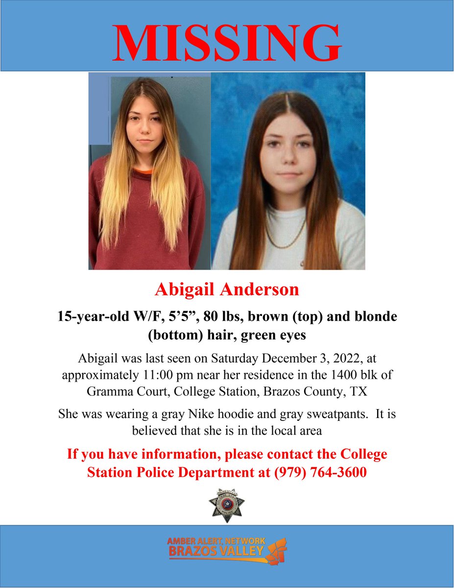 Amber Alert Network Brazos Valley tweet media