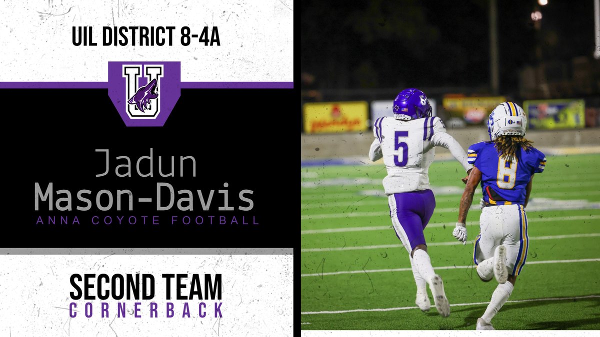 AnnaCoyotesFB's tweet photo. Congratulations to Jadun Mason-Davis
2022 District 8-4A 2nd Team Defense
@ANNAISDSports
@8_parr
#BuildingAnna
#CU https://t.co/e7KomX5Y4v