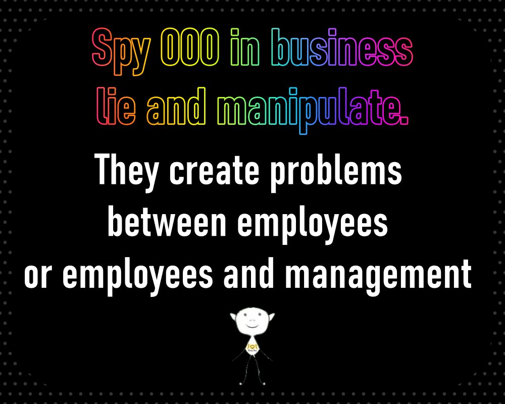bessy_hsn's tweet photo. Spy 000 in business lie and manipulate a lot , they create problems between employees or employees and management 
#spy000 #businessconsciousness #toxicworkplace #businessandpeople #toxicemployees #businessproblems #businessdevelopment #employeeengagement https://t.co/m6P8d6VGpL