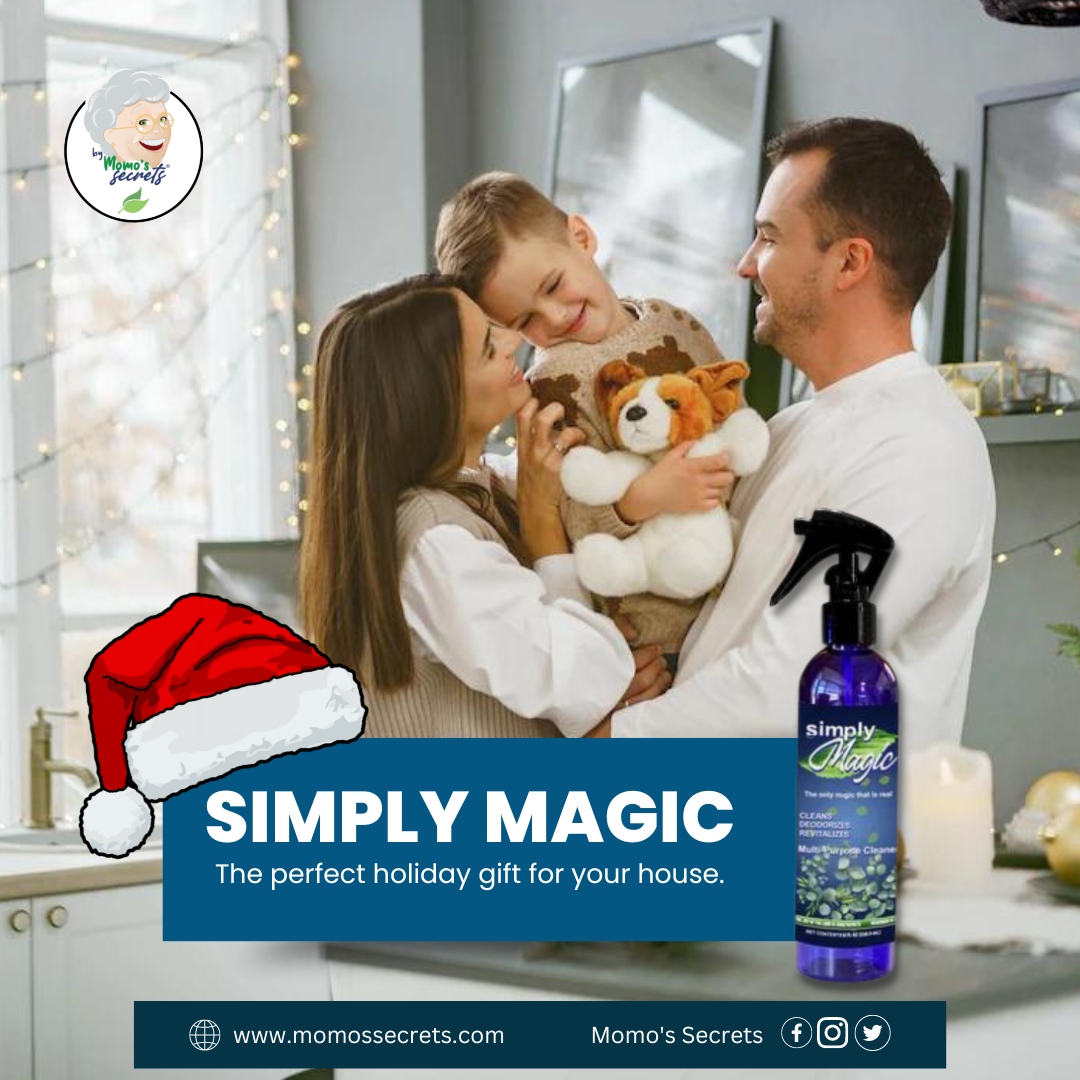 MomosSecrets's tweet photo. The holiday season is here, and you know what that means: it's time to clean!🎄
You've got to get your home looking spick-and-span before all of your relatives arrive!
And that's where Simply Magic comes in.✨
#momossecret #simplymagic https://t.co/mYdDe7AevN