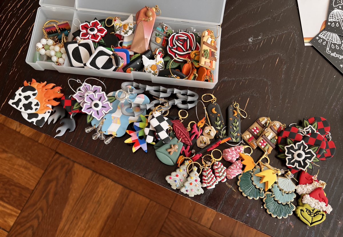 sometimes I’m like bitch you buy a lot of earrings but they bring me so much joy. who do you recognize?

can’t photo tag <a href="/nrherzog/">☾moon drops by norah☆</a> &amp; then there’s a heavy showing from IG players: altarware, oh that’s neat, honey bee sugar bee, hello teddy co, velvet clay creations, woven together