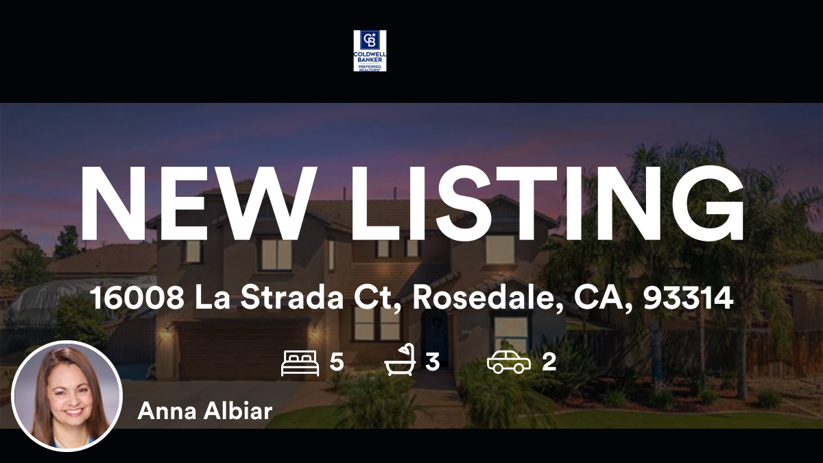 AlbiarAnna's tweet photo. 🛌 5 🛀 3 🚘 2
📍 16008 La Strada Ct, Rosedale, CA, 93314

My latest listing on RateMyAgent.
DRE 01515587
https://t.co/n535IxgGZn

...
#ratemyagent #realestate https://t.co/KJkuNvCOiW