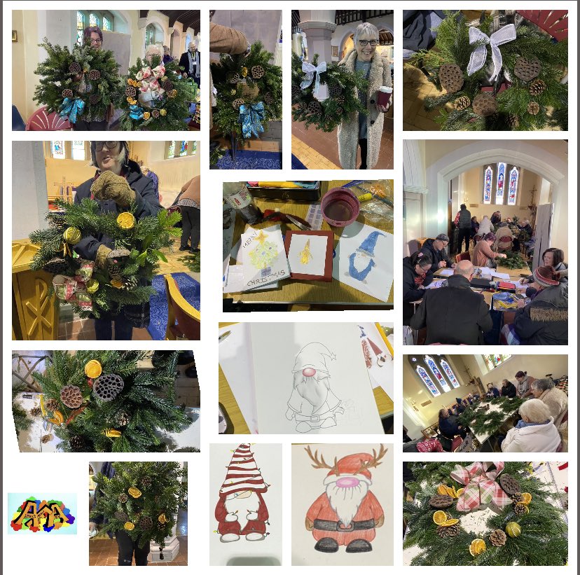 Well what a fabulous Friday art group to finish off the year!
Thank you to Ed from Blooming Gorgeous Florist - Prestatyn for running our wreath making workshop while the rest of us created cute Christmas gonks
