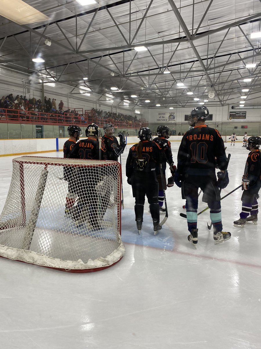 Staff vs Students hockey action today at Argyle Arena. The staff remains undefeated with a 7-3 win!  Proud of all our Trojan players and Spectators today! <a href="/TVDSB/">Thames Valley DSB</a> 🏒🥅