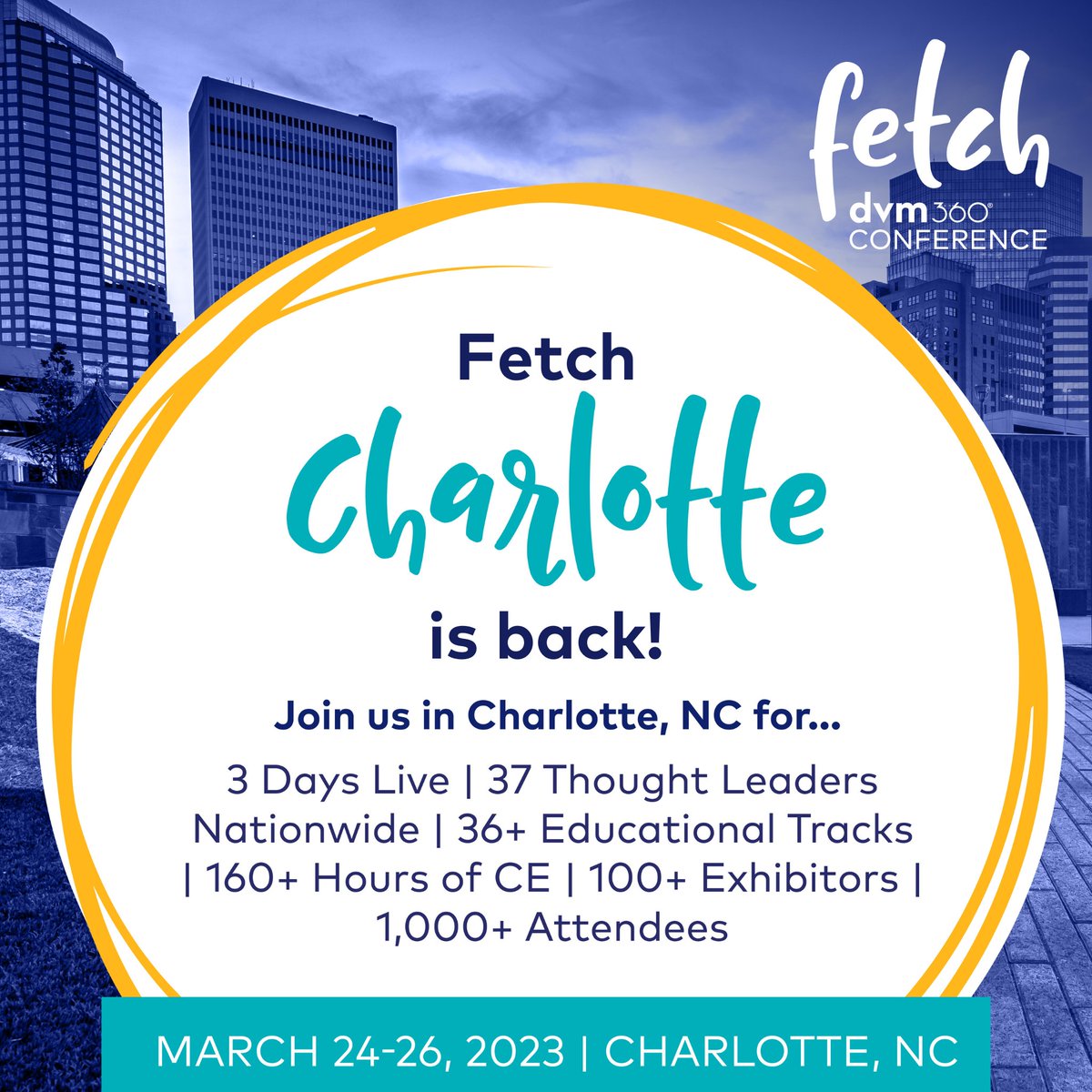 fetchdvm360's tweet image. Dreaming about 2023 means dreaming about Fetch Charlotte! Early bird pricing is here for unmatched learning opportunities in North Carolina! 

Don&apos;t miss out and register now!: bit.ly/fetchnc 
#learning #fetchdvm360 #dvm360 #veterianryconferences #continuingeducation