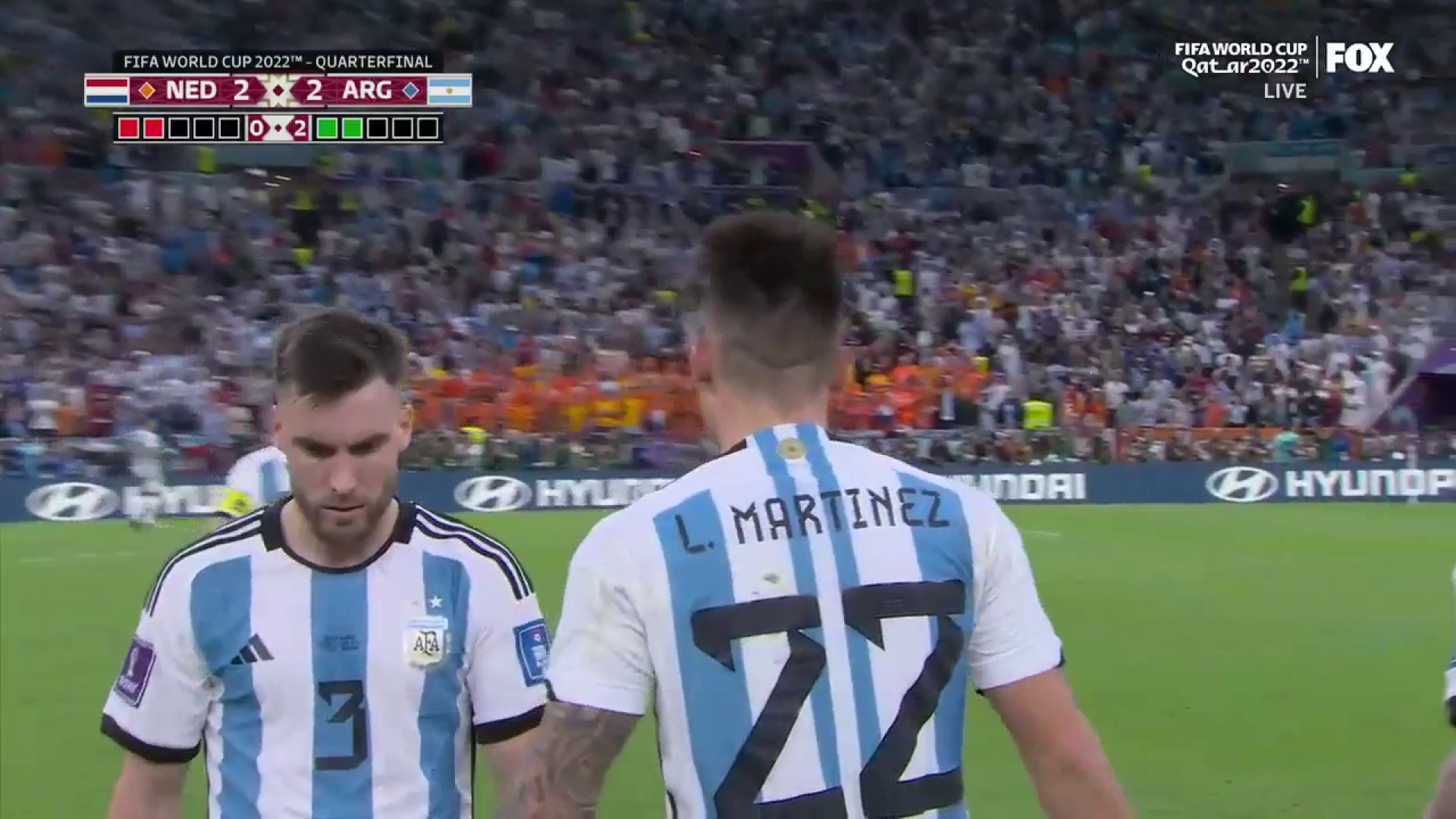 Argentina makes its second!

Netherlands: ❌❌
Argentina: ✅✅”