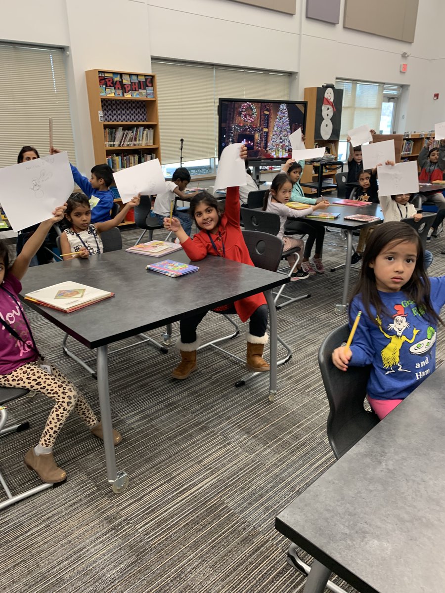 FittsLibrary's tweet image. First grade had a great time predicting the ending of Sneezy the Snowman this week. @Riddleelem @FISD_Libraries #fisdmadetoshine