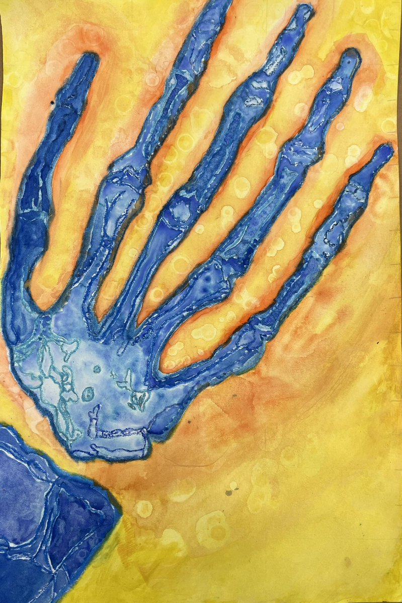 Check out Art 1 Katelyn’s painting! She used the water color techniques alcohol, salt and graded wash beautifully! So proud of her for mastering this skill! <a href="/LebanonTrailHS/">Lebanon Trail</a> <a href="/friscofinearts/">FISD Fine Arts</a>