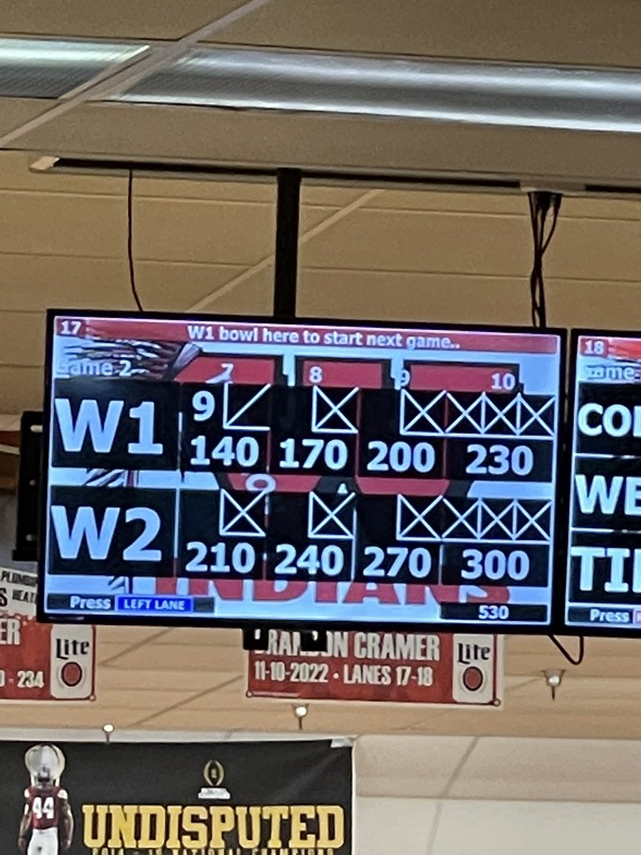 Wauseonsports's tweet photo. Congratulations to Ryan Marks for bowling a perfect 300 in the 2nd game of tonight’s match v. Liberty Center. Here is his 10th frame: https://t.co/wfuBim0kms