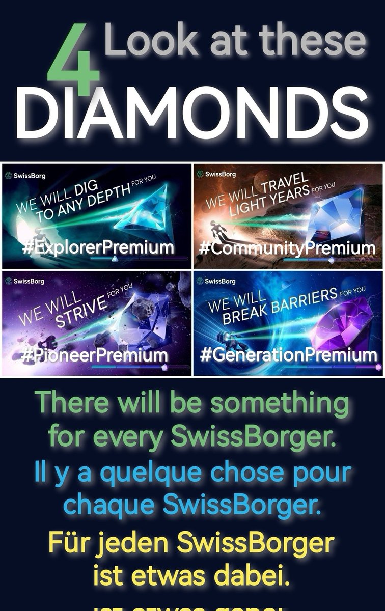UniverseBorg's tweet image. 👍💚💐 Congratulations to the #CommunityPremium 🎉🎊🍀
#ProudPremium 👍
#weareswissborg 
#NousSommesSwissBorg
#CHSB 🍀 $CHSB
#swissborg 💚💪💚
#SmartEngine #SmartSend
#TheFutureIsBright with @swissborg 💚💚💚
#SwissBorgEarn
#Thematics 🚀
#Launchpad 👀
#SwissBorgs7layers #SB7L