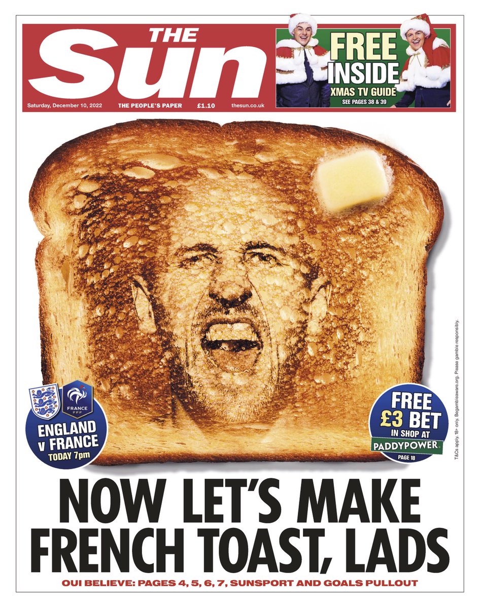 THE SUN: Now let’s make French toast lads #TomorrowsPapersToday